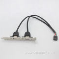 Motherboard 9-pin To Dual Usb2.0 Port Baffle Cable